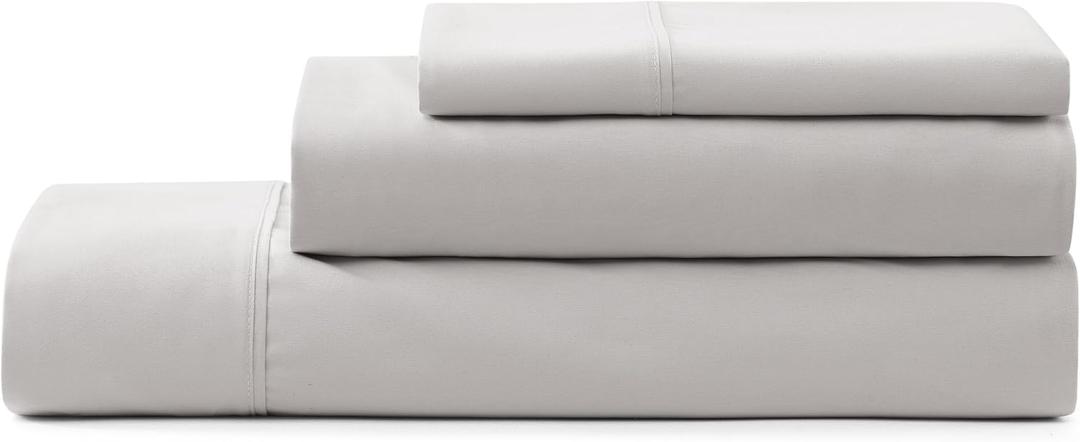UGG Hedi Twin Sheet Set 3-Piece Luxury Cooling Sheets Deep Pockets Premium Bedding with 1 Pillow Sham Hypoallergenic Machine Washable Soft Lightweight Bed Set for Dorm or Kid Bunk, Twin, Stone Grey (Gray)