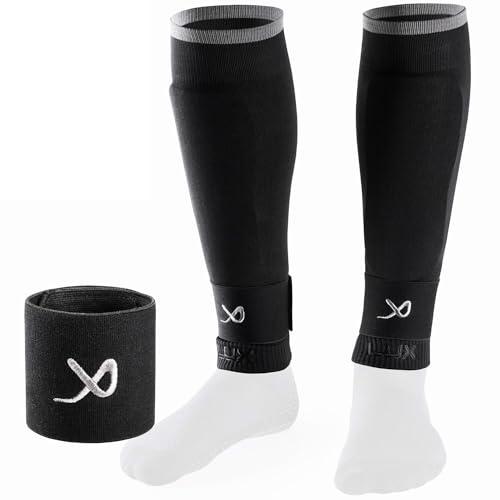 LUX Sports LUX Soccer Sleeves w/Free Guard Stays for Men/Boys/Youth Compatible w/Soccer Grip Sock - Shin Guards - Shin Guard Sleeve