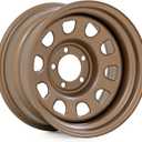 Rough Country Bronze Steel Wheel - 15x10, 5x4.5 Bolt Pattern, 39mm Offset, 3.30 Bore, Heavy-Duty D-Window Off-Road Rim for Trucks & Jeeps