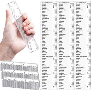 24 Pcs Clear Bible Verses Ruler with Scalloped Edge 6 Inch Christian Rulers with Books of The Bible for School Classrooms,Multitool or Bookmark (Old & New Testament)