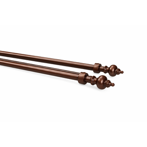 Elegant Double Drapery Rods , 84-120" , Brown