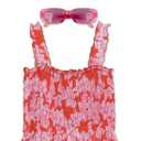 Speechless Girls' Sleeveless Smocked Maxi Sundress (12, Orange/Pink)