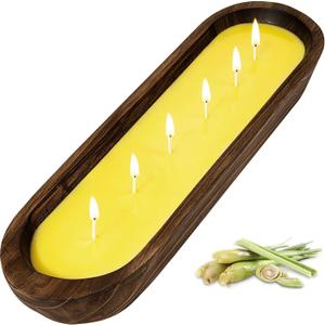 Citronella Candles Outdoor Large Scented Candle with Wooden Bowl
18.7oz & 6-Wick Big Bowl Candles, Up to 18 Hour Burn Time, for Patio, Porch, Backyard, Camping and Summer Gatherings