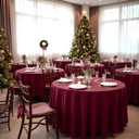 Sancua 120 Inch Round Tablecloth, 8 Pack Burgundy - Circle Polyester Fabric Table Cloth for Chiristmas Party Reception Banquet Birthday, Washable Formal Table Cover (Fit 48-96 Inch Tables)