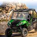 3-IN-1 Flip Up Windshield for Kawasaki Teryx 800 / Teryx4 800 2016-2025 Accessories, 1/5" Hard Coated PC Adjustable Fold Down Windscreen, Open / Vented / Closed