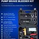 Orion Motor Tech Brake Bleeder Kit with Hand Pump and Pressure Gauge, Hand Vacuum Pump with Brake Bleeder Bottle Adapters Case & Gloves for One Person Brake Fluid Power Steering Fluid Bleeding