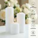 36 Pcs Individually Wrapped Pillar Candles Bulk, 2x3 2x6 2x8 Inch, Unscented Dripless Smokeless, Hurricane Candles for Wedding Party, Spa, Home Decor (36 White Pointed-tip, 2 x 3/6/8 Inch)