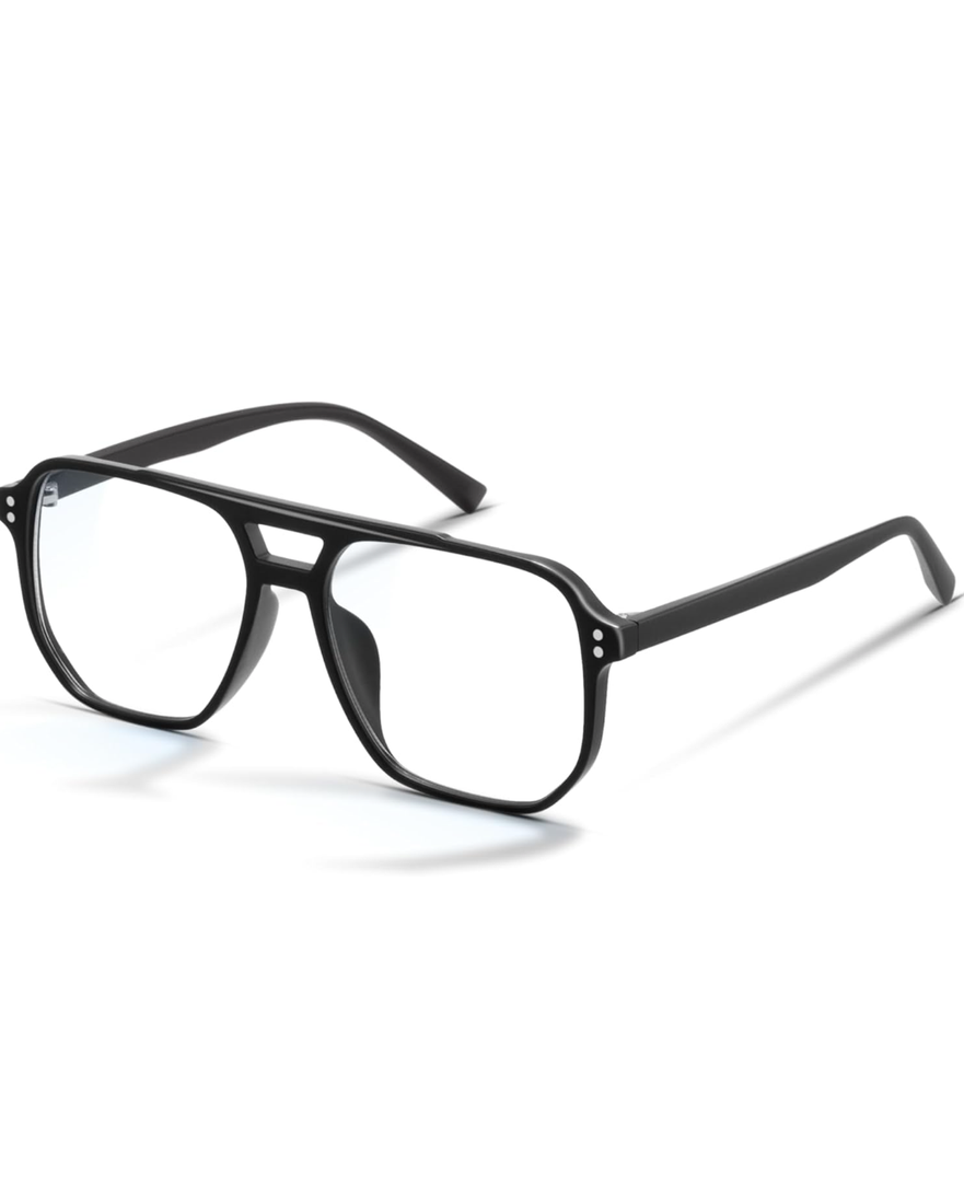 livho Vintage Aviator Blue Light Blocking Glasses, Fashion Oversized Frames for Eye Strain Relief, Unisex Design