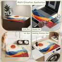 Washer and Dryer Covers for the Top,Boho Sun Plant Mountain Non Slip Washing Machine Dust Cover Pad, Dryer Topper Protector Mat for Laundry Kitchen Home Decoration, 23.6" x 19.7"