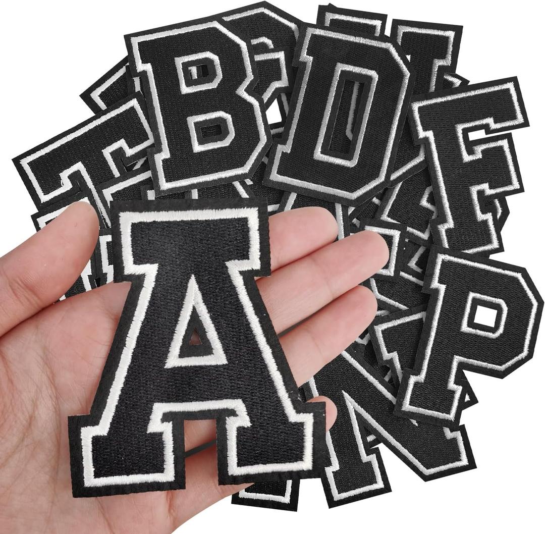 Letter Iron on Patches, Iron on Letters(A-Z) for Fabric, Full Embroidery Letters for Clothing, Hats, Dress, Jeans, T-Shirts, Backpacks, Etc(Black) Letter Iron on Patches, Iron on Letters(A-Z) for Fabric, Full Embroidery Letters for Clothing, Hats, Dress, Jeans, T-Shirts, Backpacks, Etc(Black)