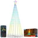 Govee Christmas Cone Tree Lights, 6ft 316 LEDs RGBIC Christmas Tree Lights with Smart App Control, IP67 Waterproof Outdoor String Lights for Xmas Decorations, 82+ Scene Modes, Music Sync, White Stand
