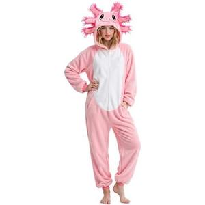 Gorkonpy Axolotl Costume Adult Women Animal Onesie Pajamas Halloween Party Dress Up L