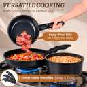 20-Piece Ceramic Nonstick Cookware Set | Detachable Handle, Stackable for RV | Oven & Dishwasher Safe, 20 pcs