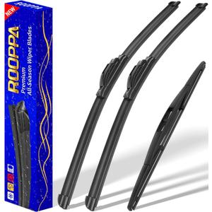 3 wipers Replacement for 2005-2022 2023 2024 Honda Odyssey, Windshield Wiper Blades Original Equipment Replacement - 26"/22"/16" (Set of 3) U/J HOOK