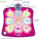 SUNLIN Dance Mat - Rhythm Step Play Mat - Dance Game Toy Pad with LED Lights, Gift for Kids Girls 3-12, Adjustable Volume, Built-in Music, 3 Challenge Levels (Pink)