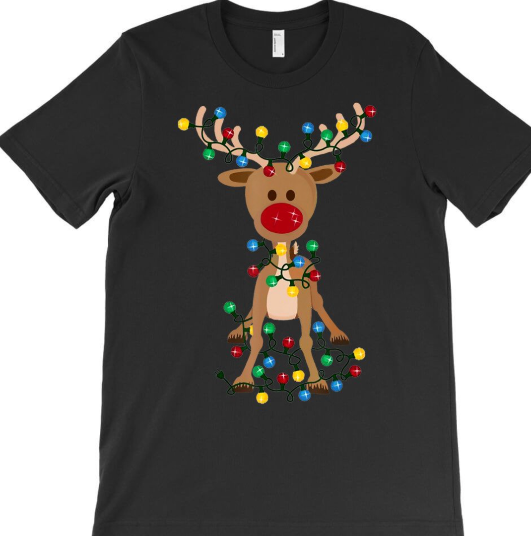 Rudolph Red Nose Reindeer Christmas Pajama Family Themed Holiday Fun G33699 Unisex, Black Sweater M