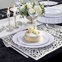 Tinybee 60PCS White Plastic Plates - Heavy Duty White Disposable Plates, Elegant Plastic Plates for Bridal Shower, Wedding and Party Including 30 Dinner Plates 10 '' & 30 Dessert Plates 7.5 ''