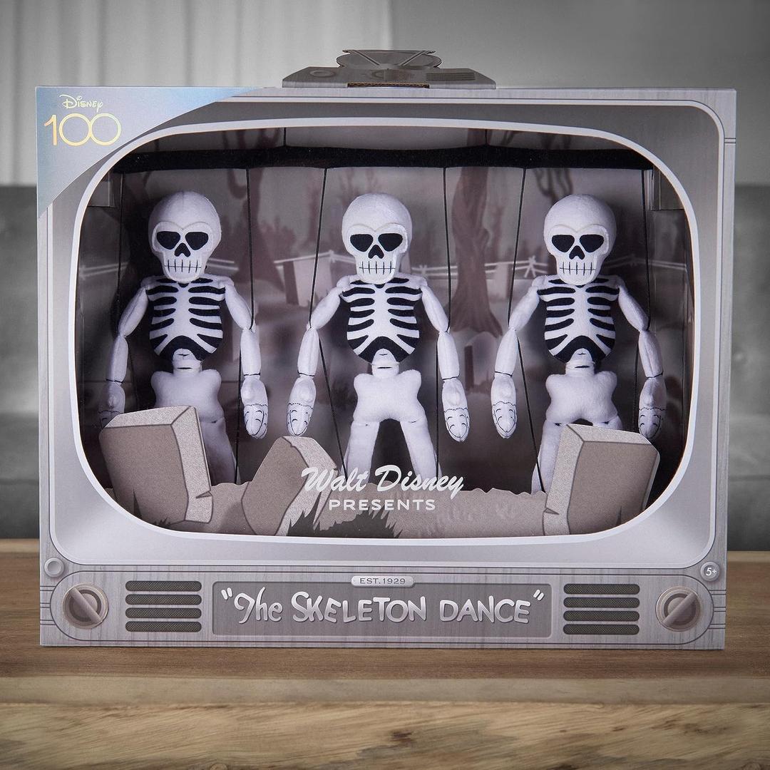 Disney100 Years of Wonder Walt Disney Presents Silly Symphonies Skeleton Dance Collectible Plush Stuffed Doll, Kids Toys for Ages 5 Up