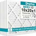 Qingzhug 10x20x1 MERV 13 (6-Pack) Pleated Air Filter (Actual Size: 9.75" x 19.75" x 0.75") MPR 1900 & FPR 10, Furnace Air Filters 10x20x1 Air Filter