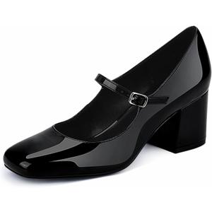 JENN ARDOR Women's Pumps Low Heel Dress Shoes for Women Closed Toe Chunky Mary Jane Work Pumps Shoes Oxfords (8, Black)