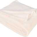 Superior Fleece Blanket, Plush, Fluffy, Soft, Decorative Blankets for Bedroom, Sofa, Fuzzy Bedding, Cute Woven Room Decor, Beautiful Cover, Comfort Essentials, Solid, Throw, Ivory