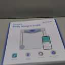 Etekcity Bathroom Scale for Body Weight and BMI, Upgraded Bluetooth Digital Scale, Large Blue LCD Backlight Display, High Precision Measurements, 400 Pounds (11.9 x 11.9 inches, Satin Silver)