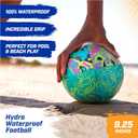 Swimways Hydro Waterproof Football, Outdoor Games for Adults and Kids, Swimming Pool Accessories and Pool Party Games,9.25 Inches, Green