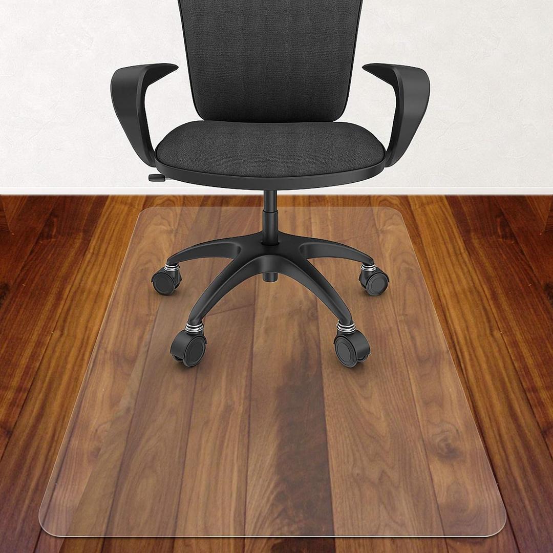 Azadx Office Chair Mat for Hardwood Floor - 30 x 48'', Clear Easy Glide on Hard Floors, Plastic Under Desk Mat (30 x 48'' Rectangle)