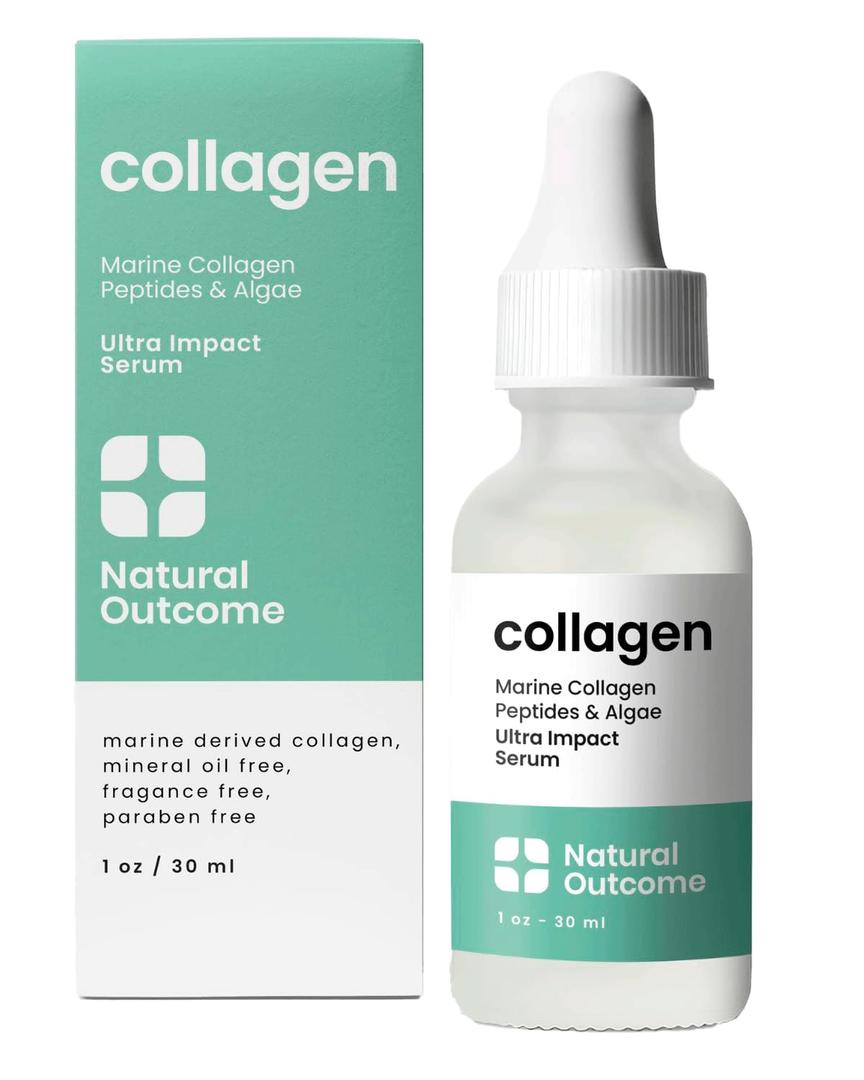 Collagen Peptide Serum for Face, Daily Firming, Lifting and Wrinkle Reducing Facial Serum with Marine Derived Collagen and Hyaluronic Acid 1 oz
