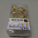 Gold Shower Curtain Hooks, Set of 12, Rust Resistant, Heavy Duty, Decorative Acrylic Shower Curtain Rings