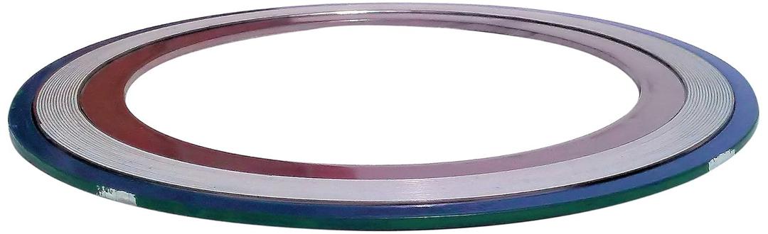 Sur-Seal, Inc. Teadit 9000IR5316PTFE600 Green Band with White Stripe 316SS/PTFE Spiral Wound Gasket with 316SS Inner Ring, -150 to 500 degrees F Temperature Range, 5.05" ID, 9.50" OD, for 5" Pipe Size
