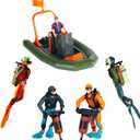 Hiawbon People Models Underwater Swimmers Figurines Mini Divers Figurines Plastic Speed Boat Model ,Set of 6