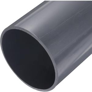 MECCANIXITY 5 Inch PVC Rigid Tube Round Pipe Tubing Hardware Tubing 129.2mm ID 140mm OD 9" Length Light Grey High Impact for Water Pipe, Crafts, Cable Sleeve