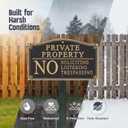 SmartSign Private Property Sign for Yard, No Soliciting Loitering Trespassing Garden Plaque | 5.75" x 9.5" Aluminum Plaque with 18" Black Lawn Stake, Made in USA