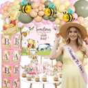 271 Pc Classic Winnie Baby Shower Decorations for Girl All-In-1 Pink Pooh Baby Shower Balloon Arch, Vintage Pooh Bear Theme Party Decoration Kit with Backdrop, Banners, Baby Boxes, Sash & Table Decor