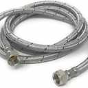 MI MADOL IMPORTS, LLC MADOL Reinforced Aluminum Propane Hose, 3/8" Female Flare, 6.5FT, Silver, 1 Pack