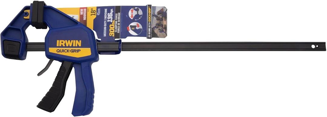 IRWIN QUICK-GRIP Bar Clamp, One-Handed, Medium-Duty, 18-Inch (1964719)