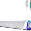 SOULION R30 Computer Speakers, USB Powered 3.5mm AUX Small PC Speaker, Colorful LED Lights with Switch Button, Surround Sound Bar Speaker for Desktop Laptop White