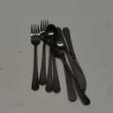 LIANYU 9-Piece Kids Black Silverware Set, Stainless Steel Toddler Utensils, Hammered Metal Flatware Cutlery Set Preschooler, Children Tableware Includes Knives Forks Spoons, Dishwasher Safe