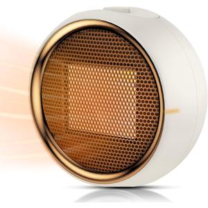 ASNUG Space Heater, Portable Electric PTC Ceramic Heaters for Indoor Use, 2S Efficient Heating, Tip-Over & Overheat Protection, Quiet Small Mini Desk Heater for Bathroom Home Office Bedroom (Beige)