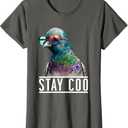 Stay Coo - Pigeon Lover, Animal Lover, Birds Owner T-Shirt (Small, Asphalt Grey)