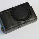 Leather Half Camera Case Bag Cover,  Bottom Opening Version, Black