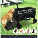 Snagle Paw Extra Large Dog Stroller,Wagon Cart for Medium Large Dogs up to 200lbs | All Terrain Foldable Pet Stroller with Ramp & Tailgate (Extra Space), Adjustable Handle & One-Step Brake