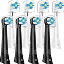 8 Pcs iO Replacement Heads Compatible with Oral B iO 2 3 4 5 6 7 8 9 10 Deep Clean Series Electric Toothbrush, Brush Head Compatible with iO with Medium Bristles (Black/White)