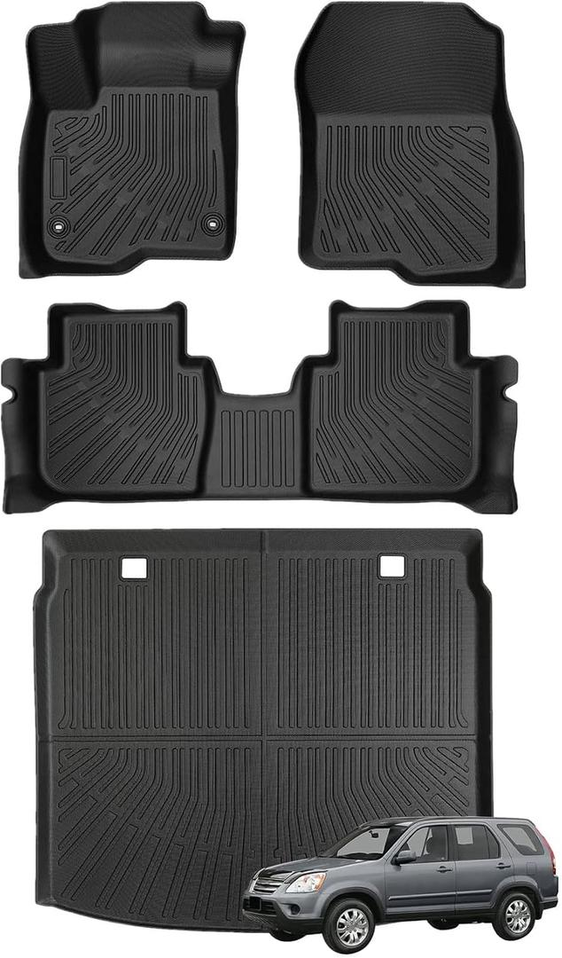 Priprilod Floor Mats Fit for Honda CR-V 2023-2025 All Weather Protector TPE Floor Liners Custom Fit Car Mats Non-Slip，Hybrid Model Only
