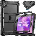 HXCASEAC for Lenovo Idea Tab 11 Case, Tab M11 / K11 Case (TB336FU/TB330FU), Shockproof Design | Screen Protector | Built-in Stand | Pen Holder, Lenovo Idea Tab 11 / M11 Tablet Cover Kids - Black