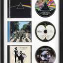 Signed CD Music Display Frame for Wall Mounting | wall cd holder Holds 3 CD/DVD Jewel Cases with Real Glass and White Mat