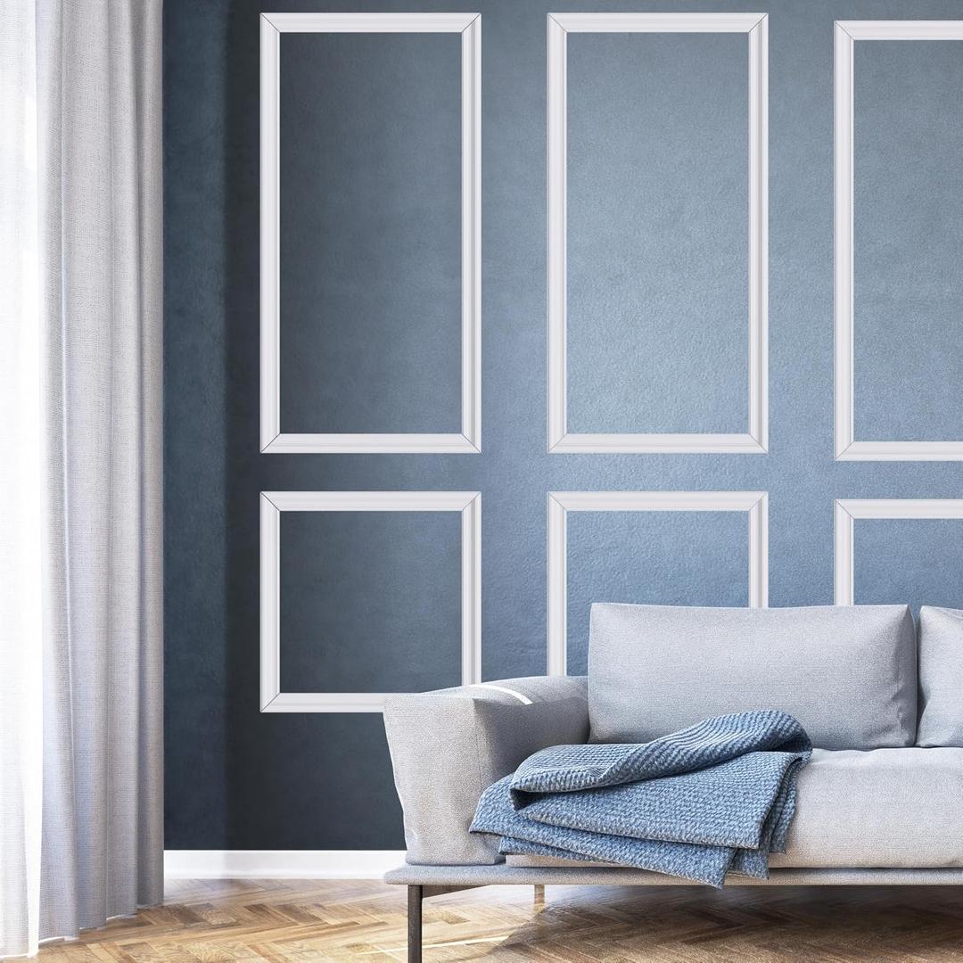 3 Sets Premade Accent Wall Molding KitAccent Wall Panels for Interior Wall Decor,All Edges precut, Chair Rail Moulding Trim for Home Moulding Decoration (54 x 24 inHigh-Low Type)