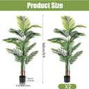 Jexine 2 Pack Artificial Palm Trees 5Ft, Fake Plants Fake Trees Artificial Areca Palm Plants for Outdoor Indoor Faux Palm Tree in Pot for Pool Home Decor Office Housewarming Gift Modern Decoration