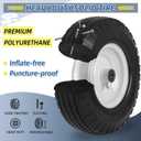 GICOOL 4.10/3.50-6 Flat Free Tire and Wheel, 12" Solid Wheel, 3"-3.5''-4.5'' Centered Hub, and 3/4" & 5/8" Bearings, Replacement for Lawnmower, Wheelbarrow, All Purpose Utility Tire on Wheel
